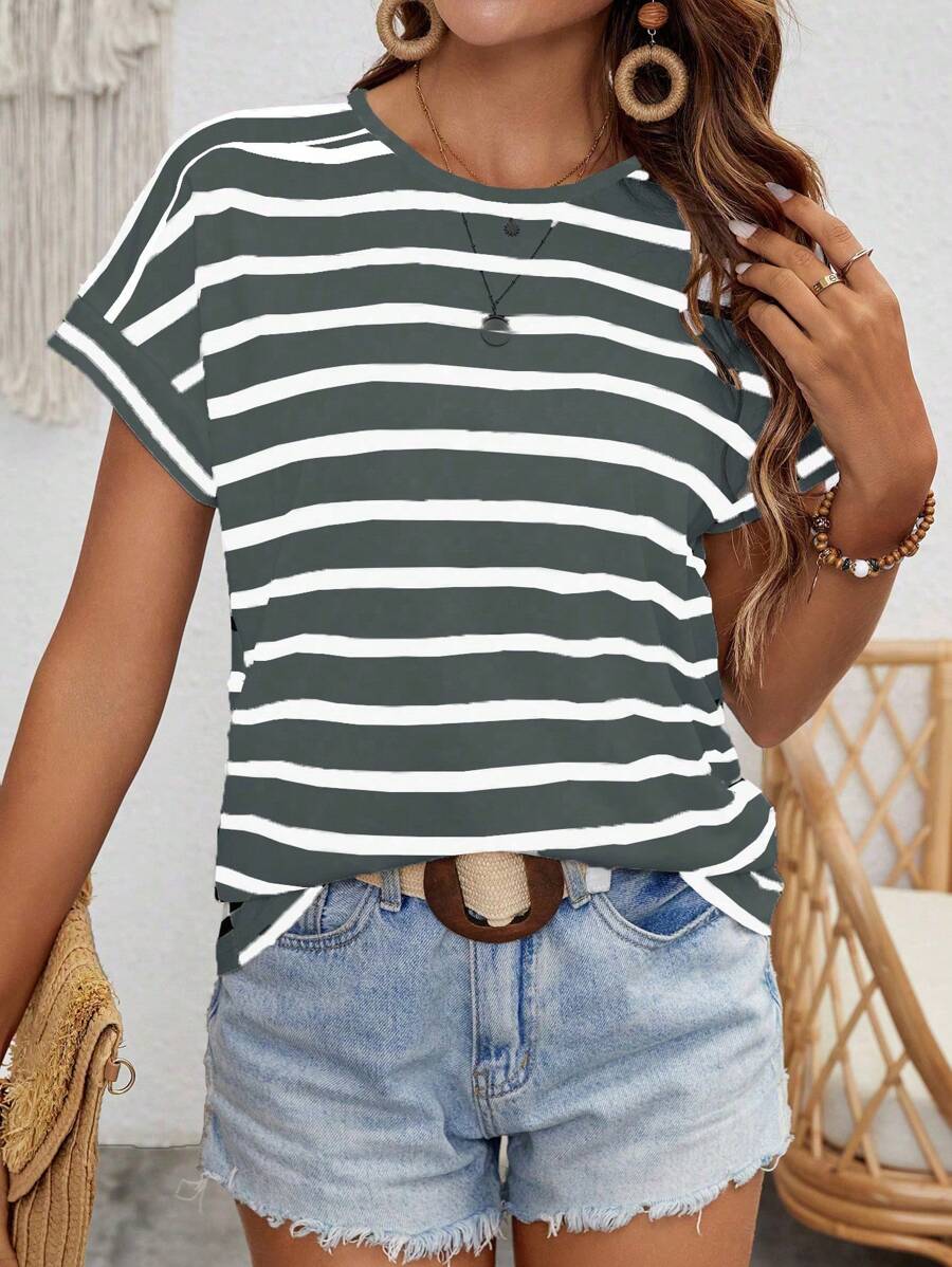 Camiseta Listrada com Manga Morcego IMG 19