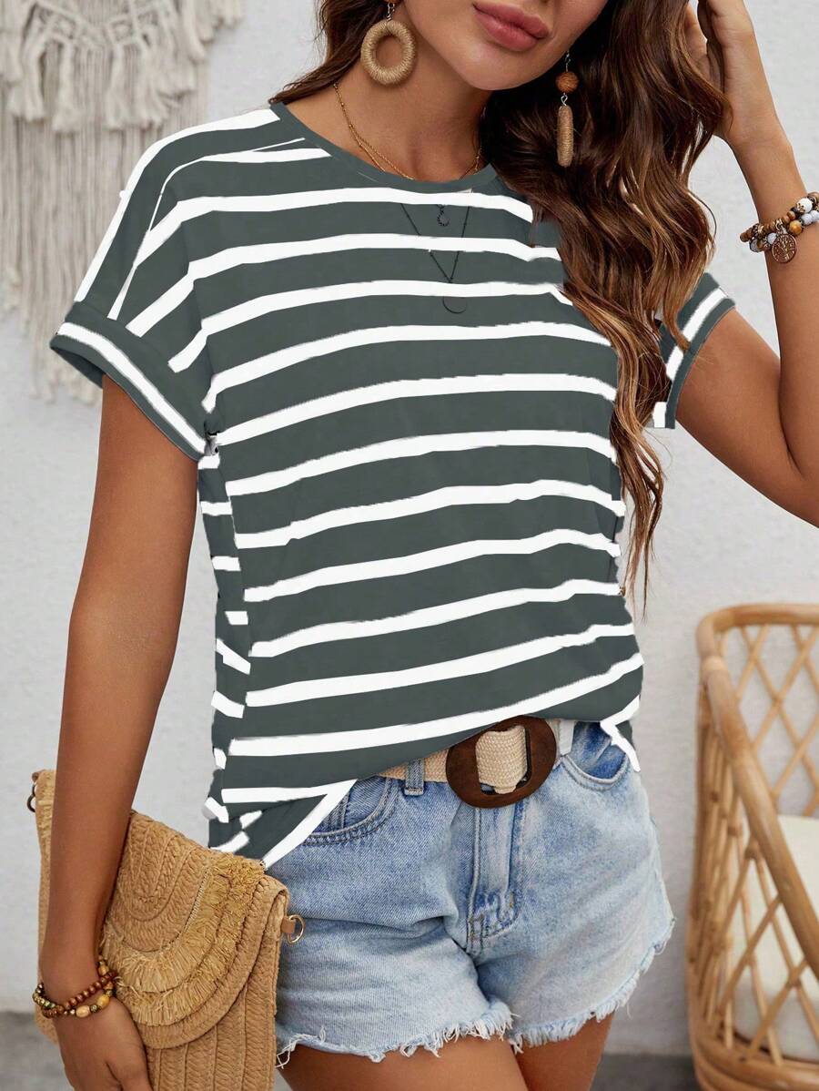 Camiseta Listrada com Manga Morcego IMG 20