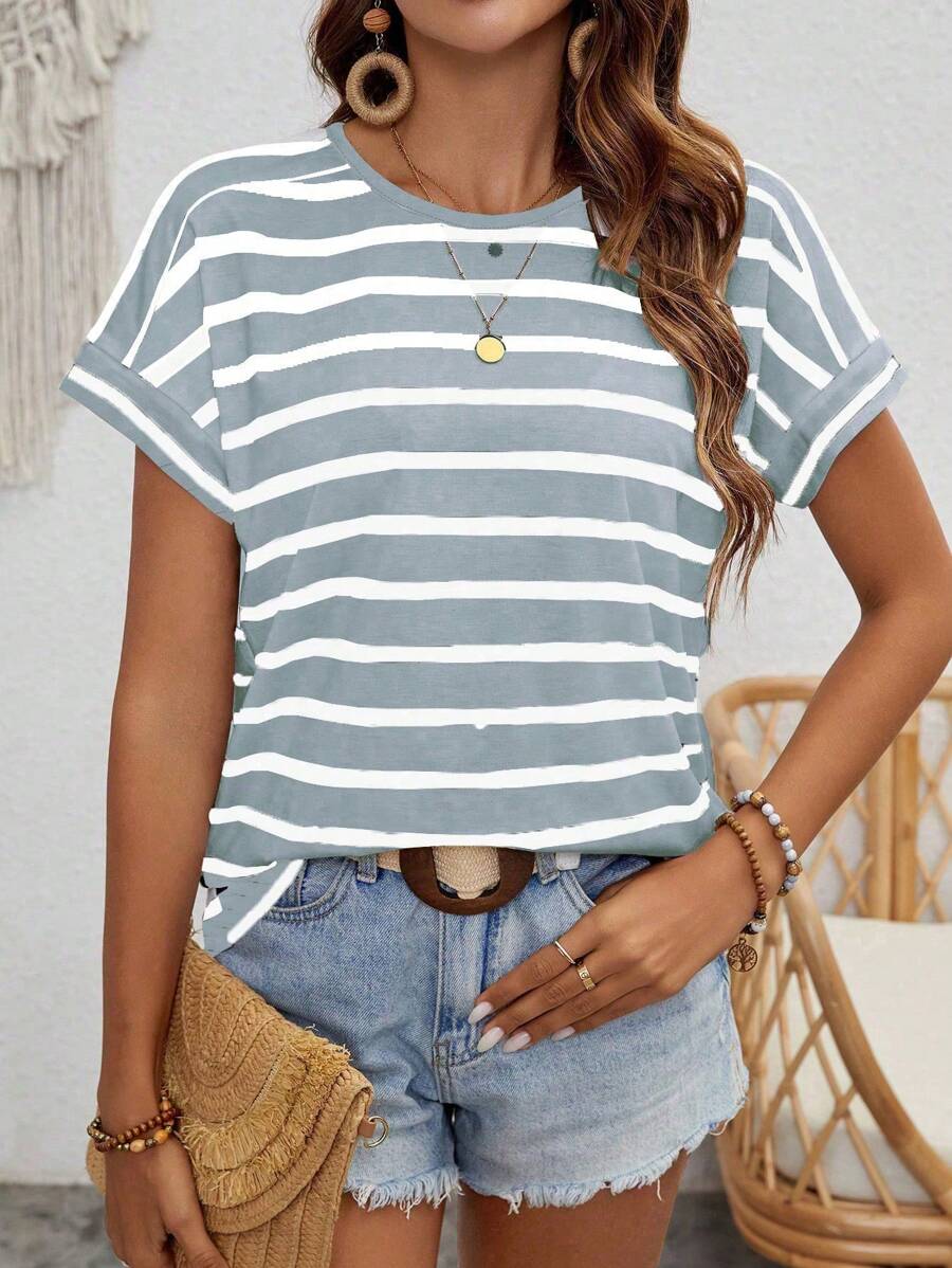 Camiseta Listrada com Manga Morcego IMG 21
