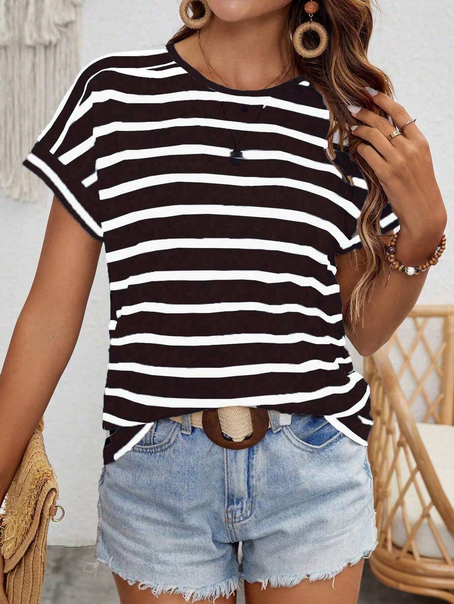 Camiseta Listrada com Manga Morcego IMG 33