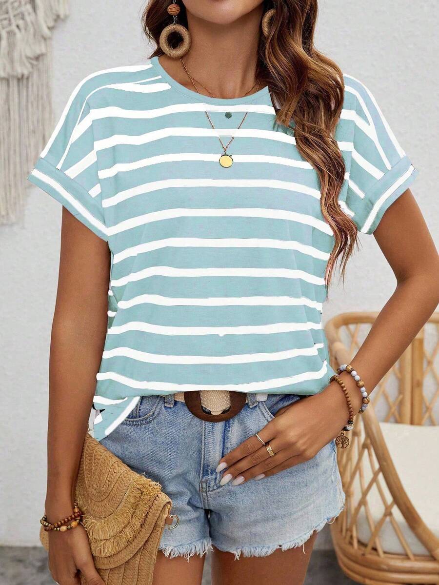 Camiseta Listrada com Manga Morcego IMG 42