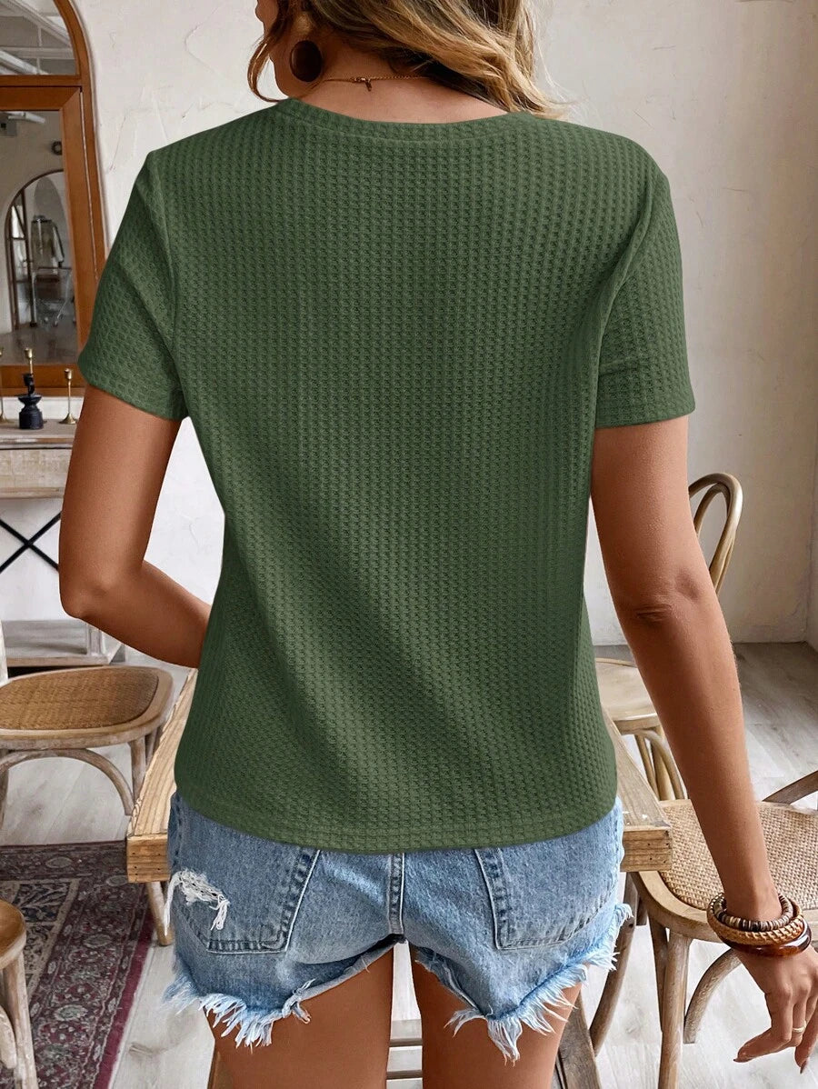 Camiseta Texturizada com Gola Redonda IMG 35