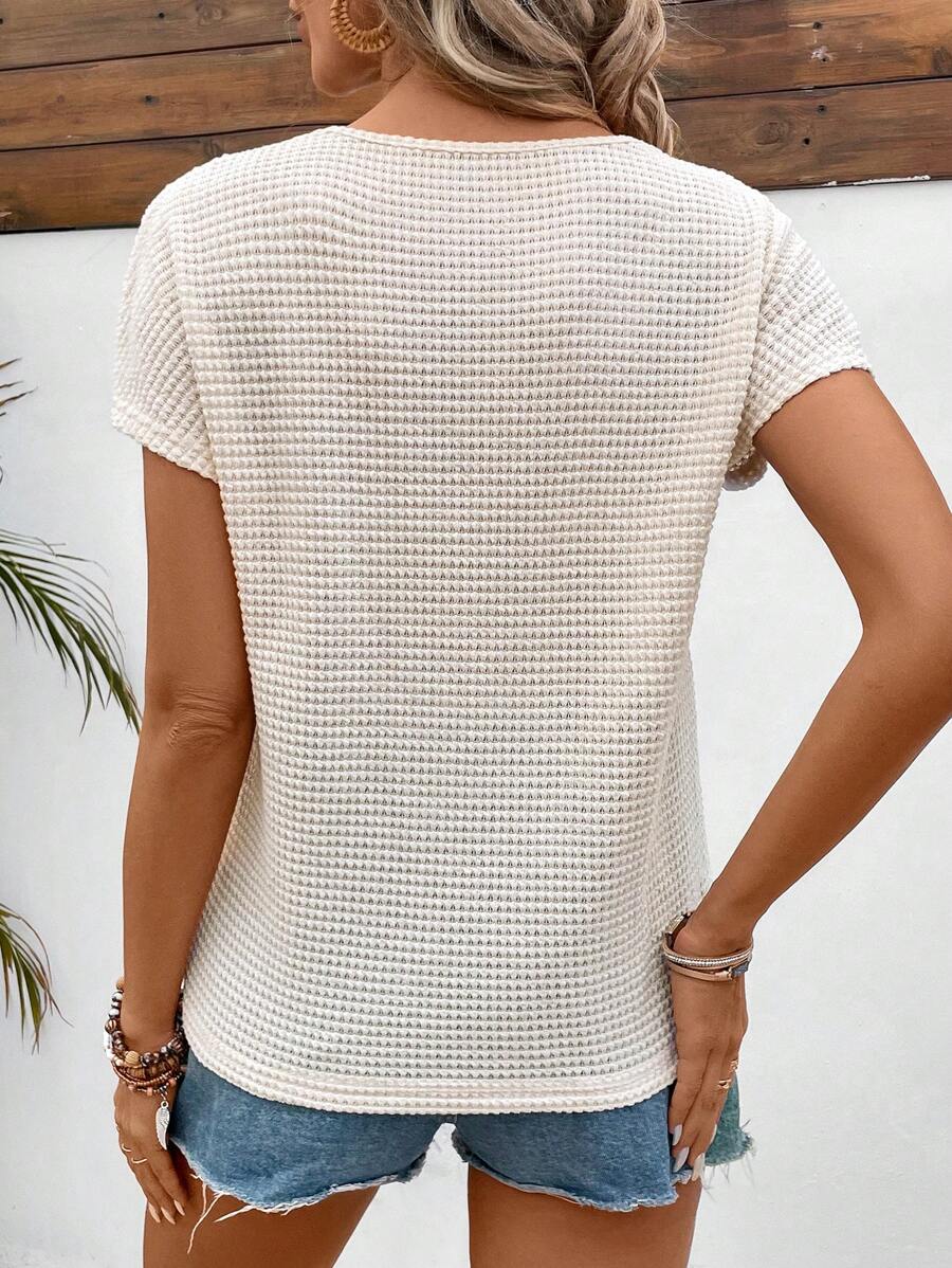Camiseta Texturizada com Manga Morcego e Renda IMG 2