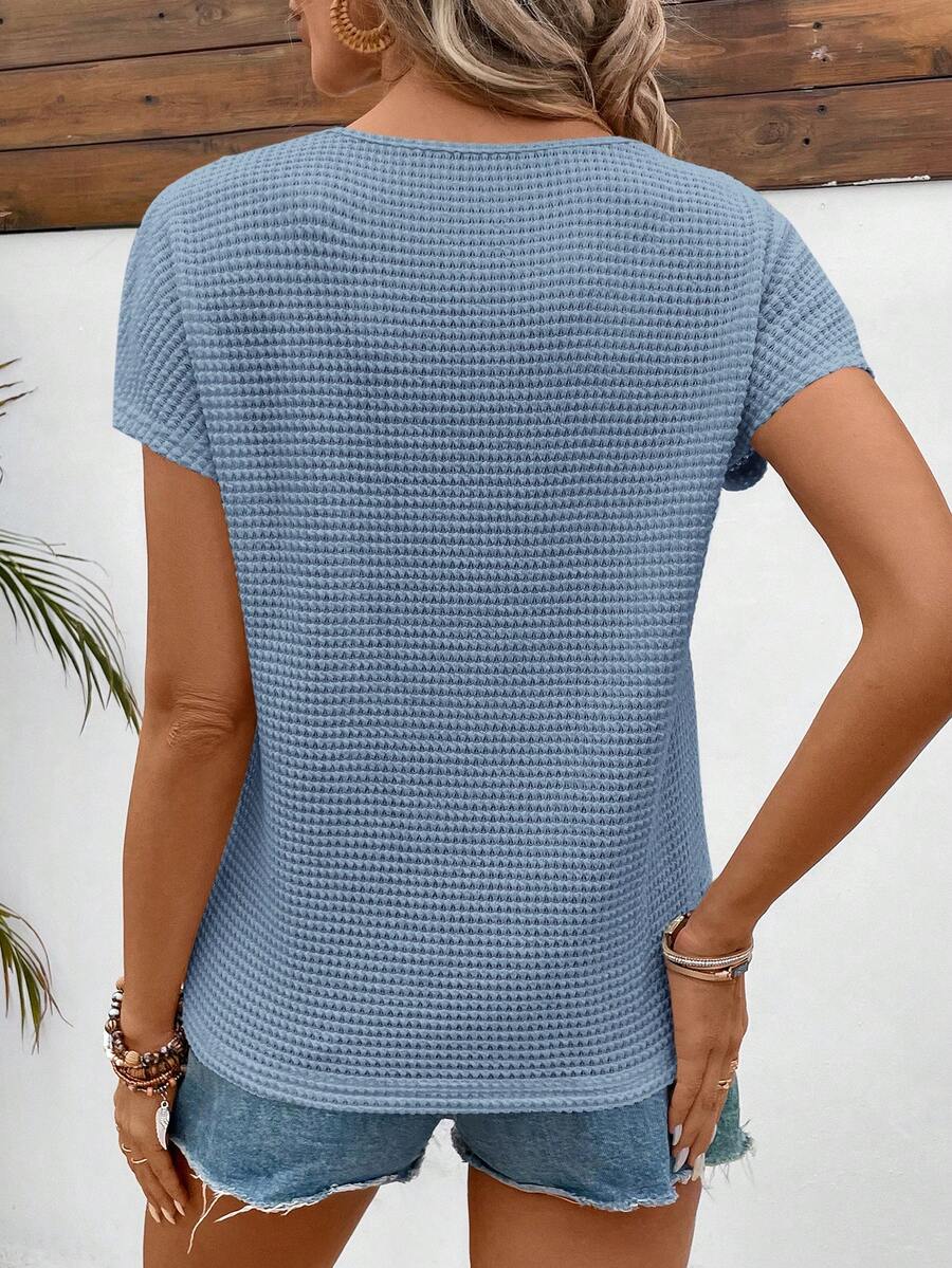 Camiseta Texturizada com Manga Morcego e Renda IMG 45