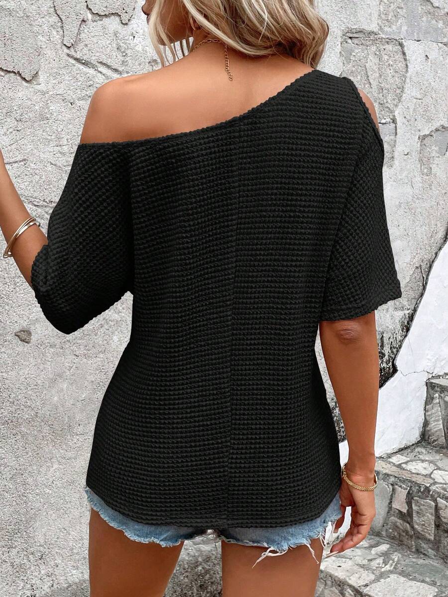 Camiseta Waffle com Gola Assimétrica IMG 17
