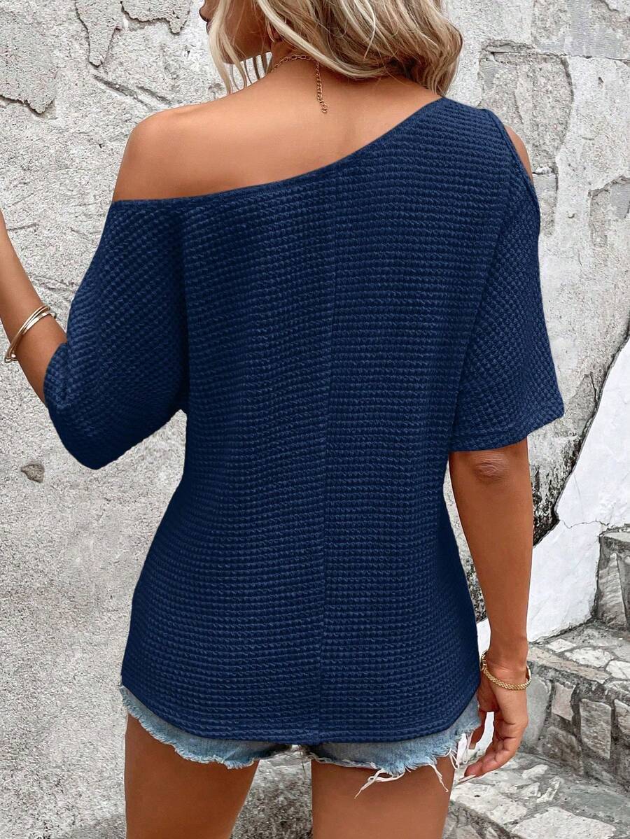 Camiseta Waffle com Gola Assimétrica IMG 24