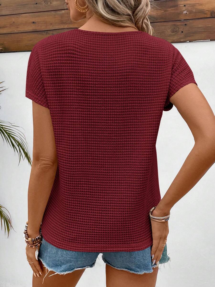 Camiseta Waffle com Manga Curta e Renda IMG 16