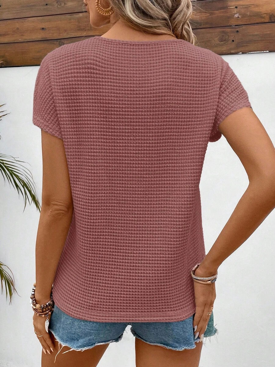 Camiseta Waffle com Manga Curta e Renda IMG 31