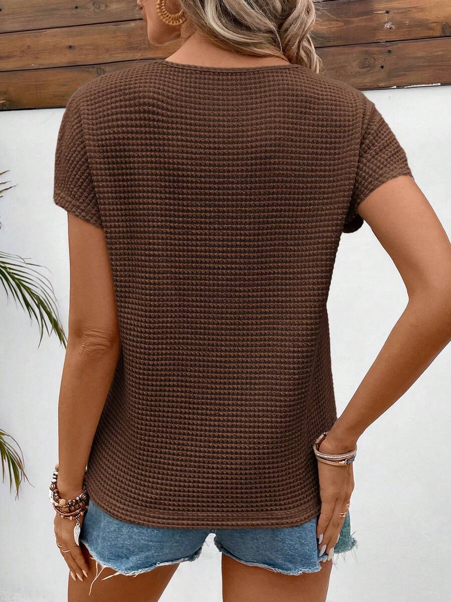 Camiseta Waffle com Manga Curta e Renda IMG 38
