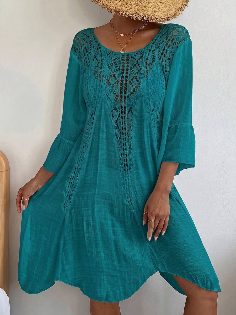 Capa de Praia Boêmia em Crochê Vazado - La Lecce