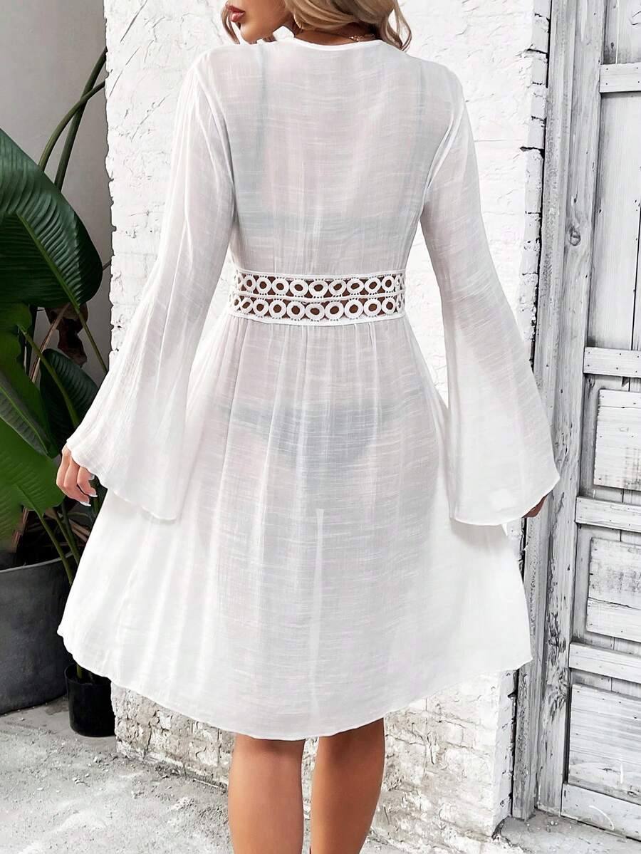 Kimono com Renda Guipir e Amarração na Cintura