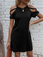 Vestido Curto Ombro a Ombro com Detalhe Vazado - La Lecce