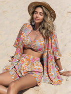 Conjunto 3 Peças Kimono Floral Boho - imagem 1