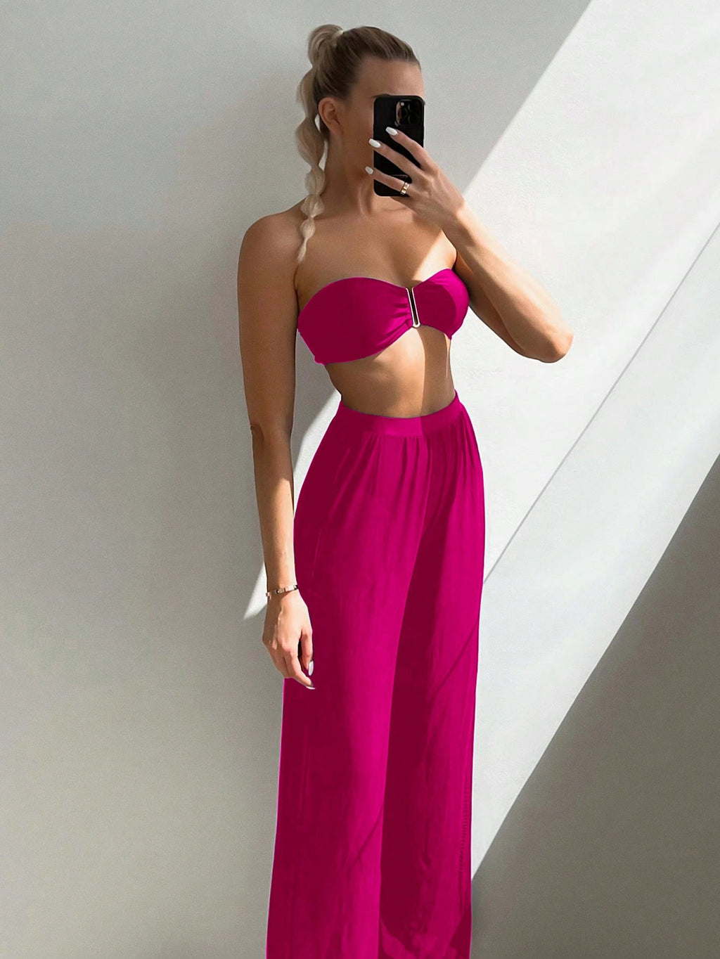 Conjunto de Biquíni 3 Peças Elegante com Calça de Cobertura - imagem 1