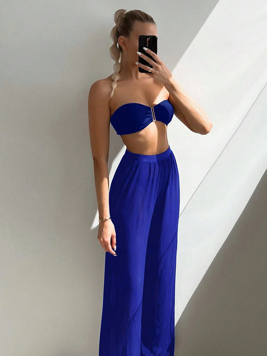 Conjunto de Biquíni 3 Peças Elegante com Calça de Cobertura - imagem 2