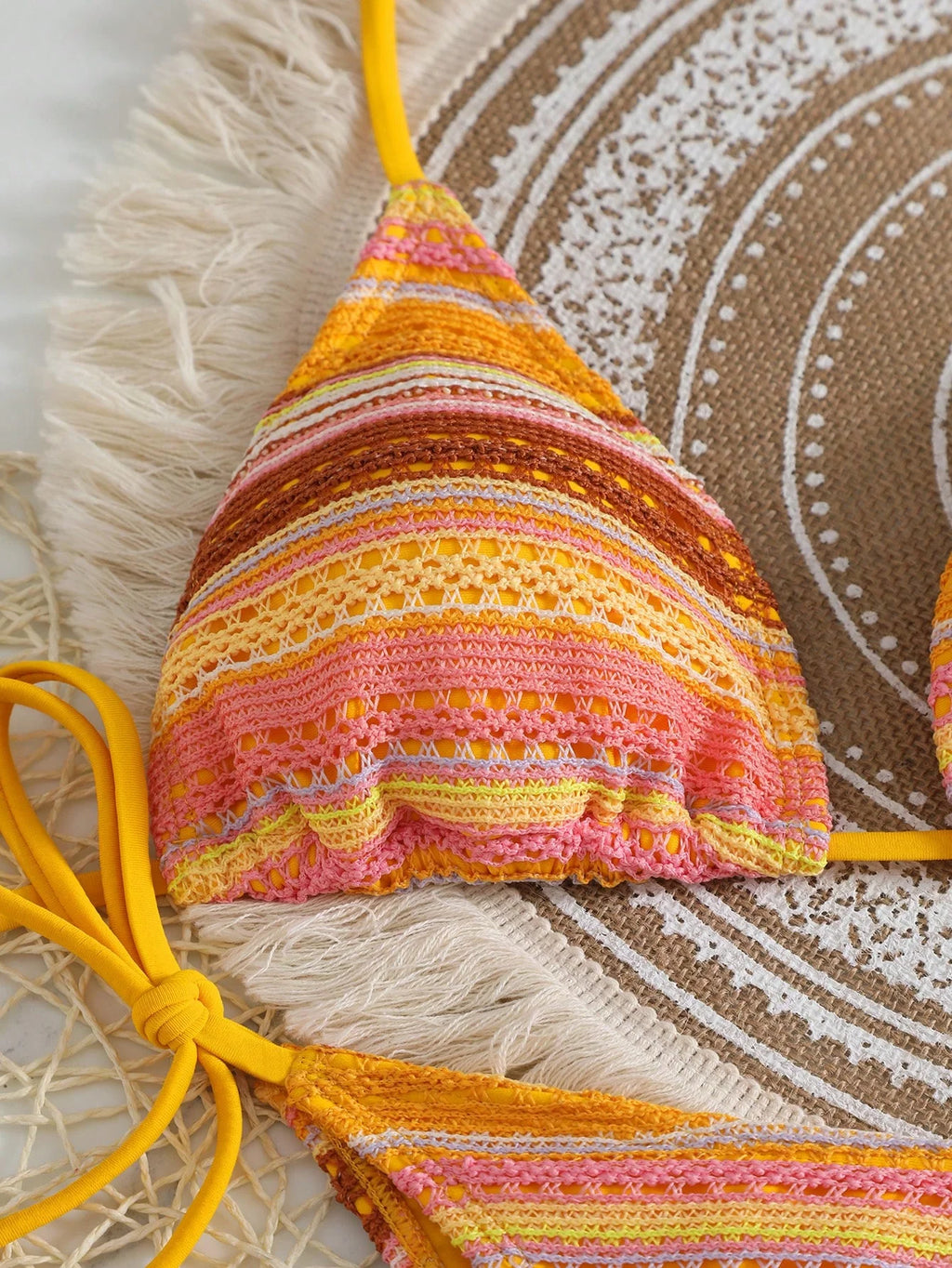 Conjunto de Biquíni Boho com Capa de Crochê 3 Peças - imagem 11