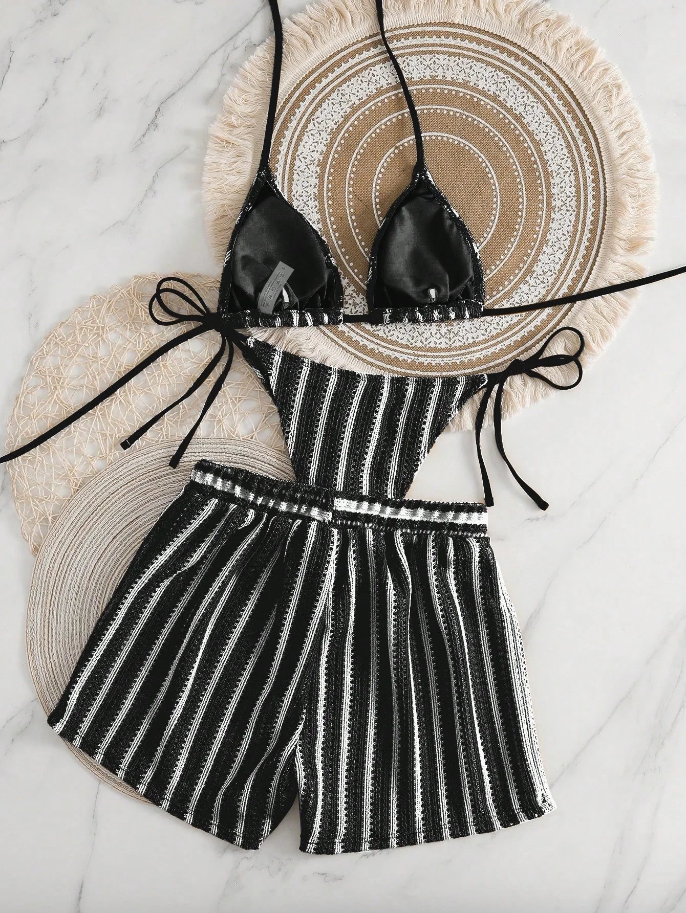 Conjunto de Biquíni Boho com Capa de Crochê 3 Peças - imagem 13