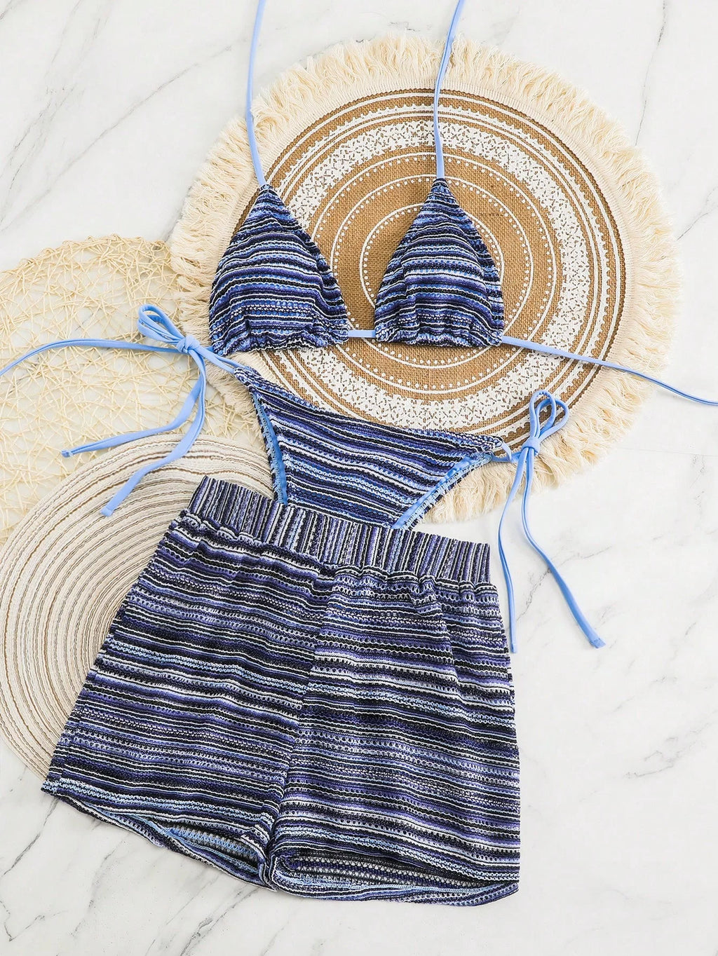 Conjunto de Biquíni Boho com Capa de Crochê 3 Peças - imagem 17