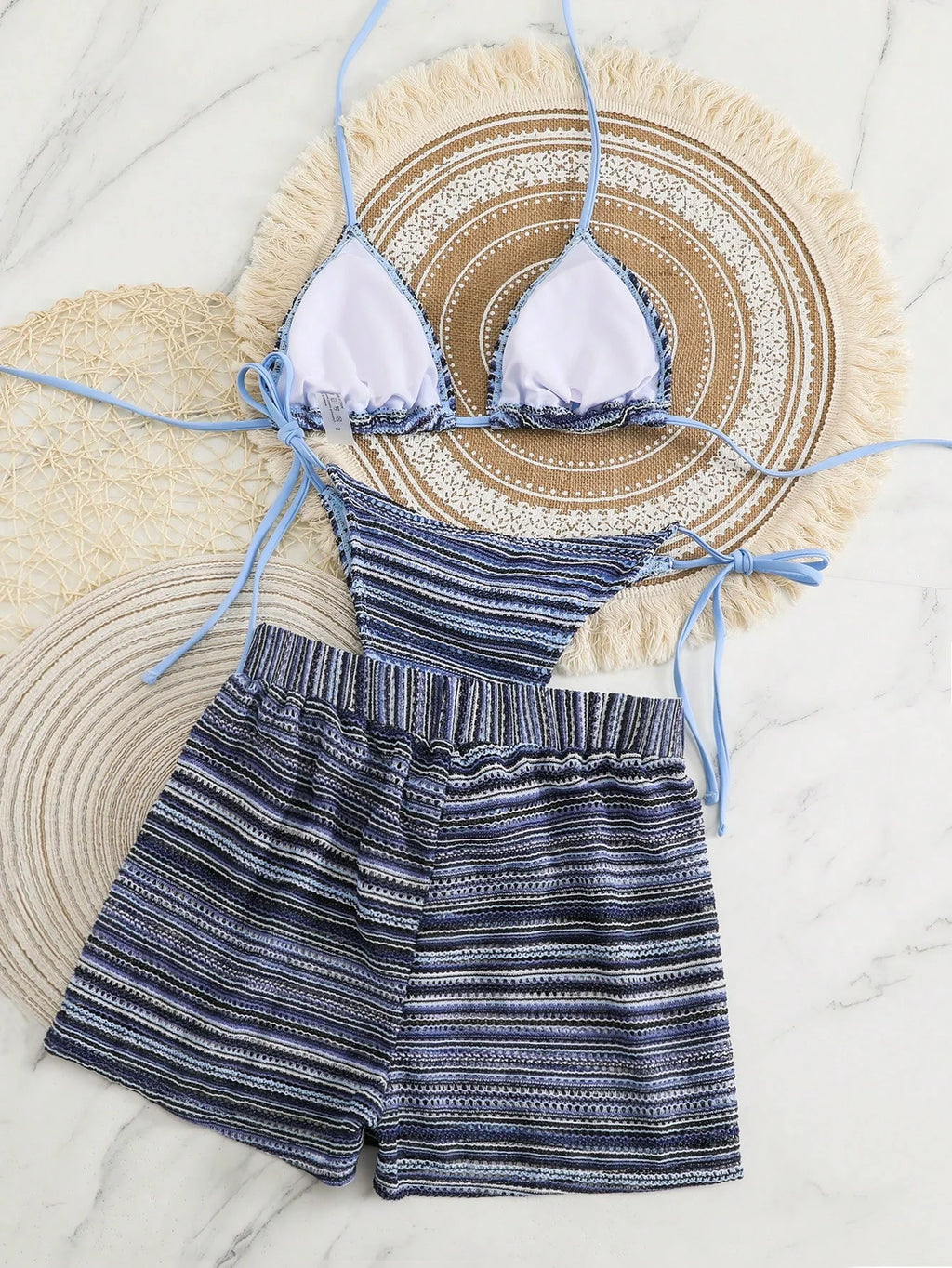 Conjunto de Biquíni Boho com Capa de Crochê 3 Peças - imagem 18