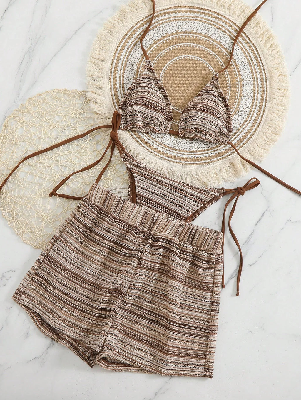 Conjunto de Biquíni Boho com Capa de Crochê 3 Peças - imagem 28