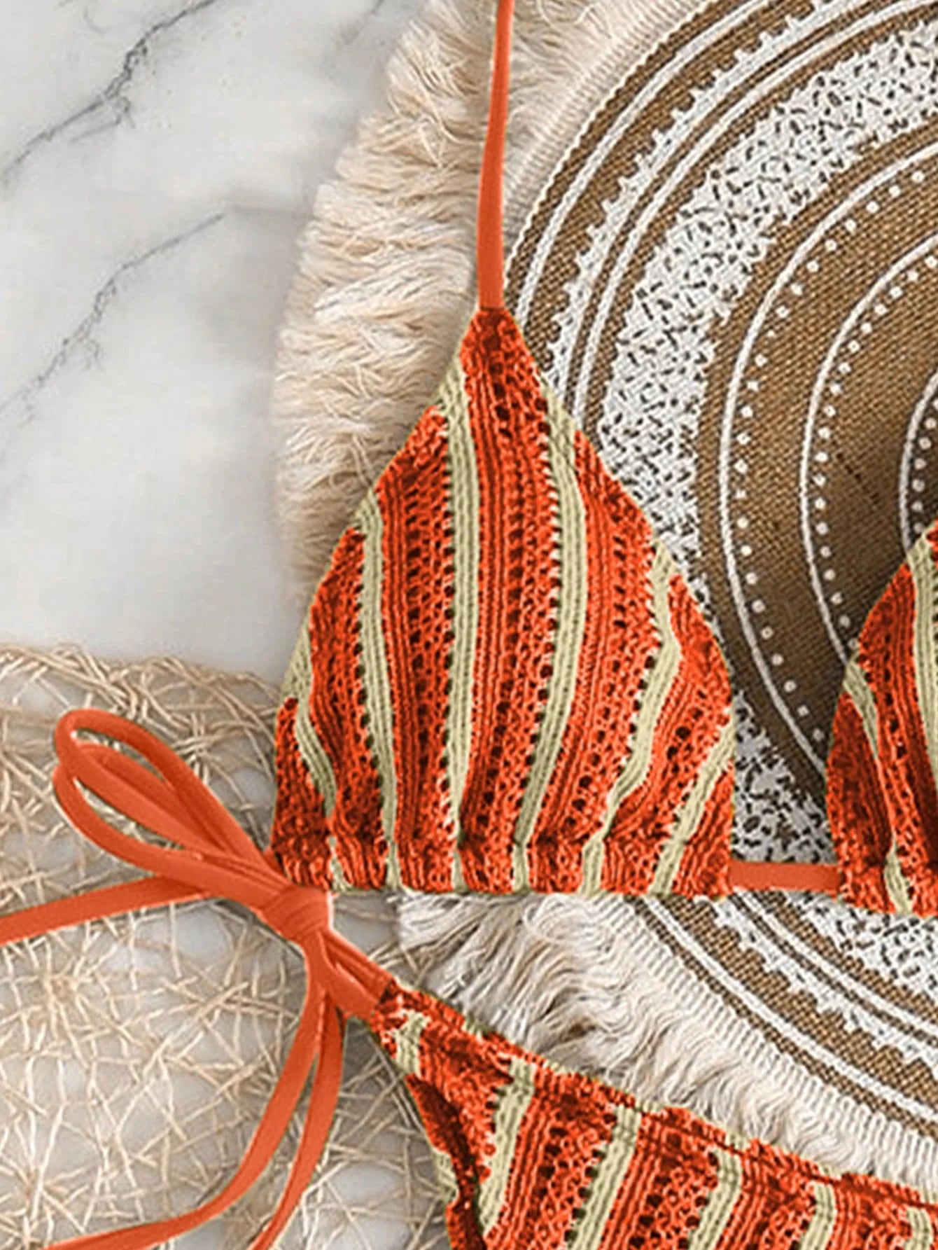 Conjunto de Biquíni Boho com Capa de Crochê 3 Peças - imagem 35