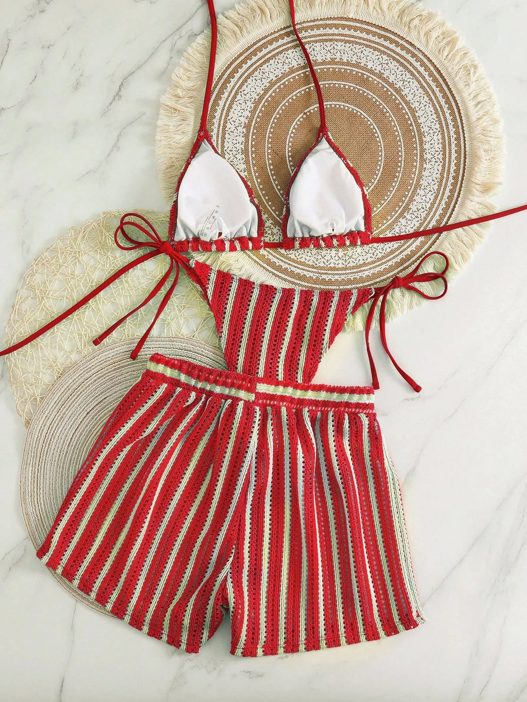 Conjunto de Biquíni Boho com Capa de Crochê 3 Peças - imagem 44