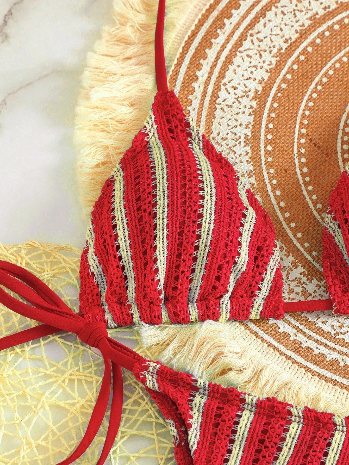 Conjunto de Biquíni Boho com Capa de Crochê 3 Peças - imagem 45