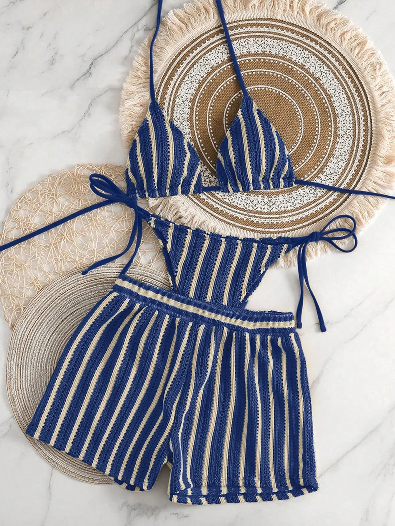 Conjunto de Biquíni Boho com Capa de Crochê 3 Peças - imagem 48
