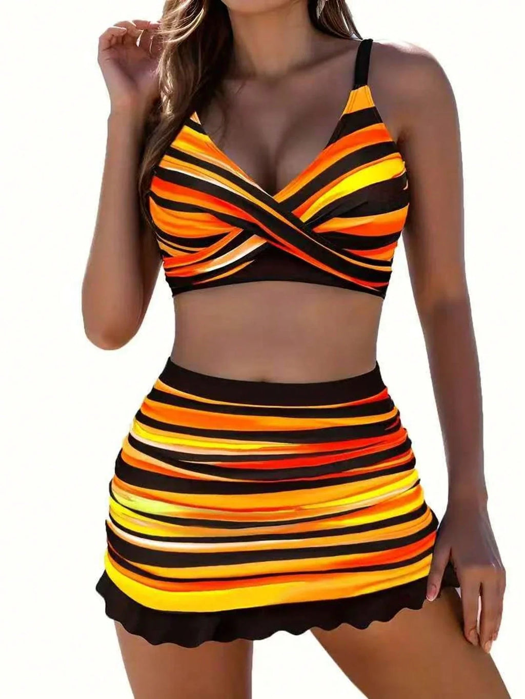 Conjunto de Biquíni Boho com Ziguezague 3 Peças - imagem 10