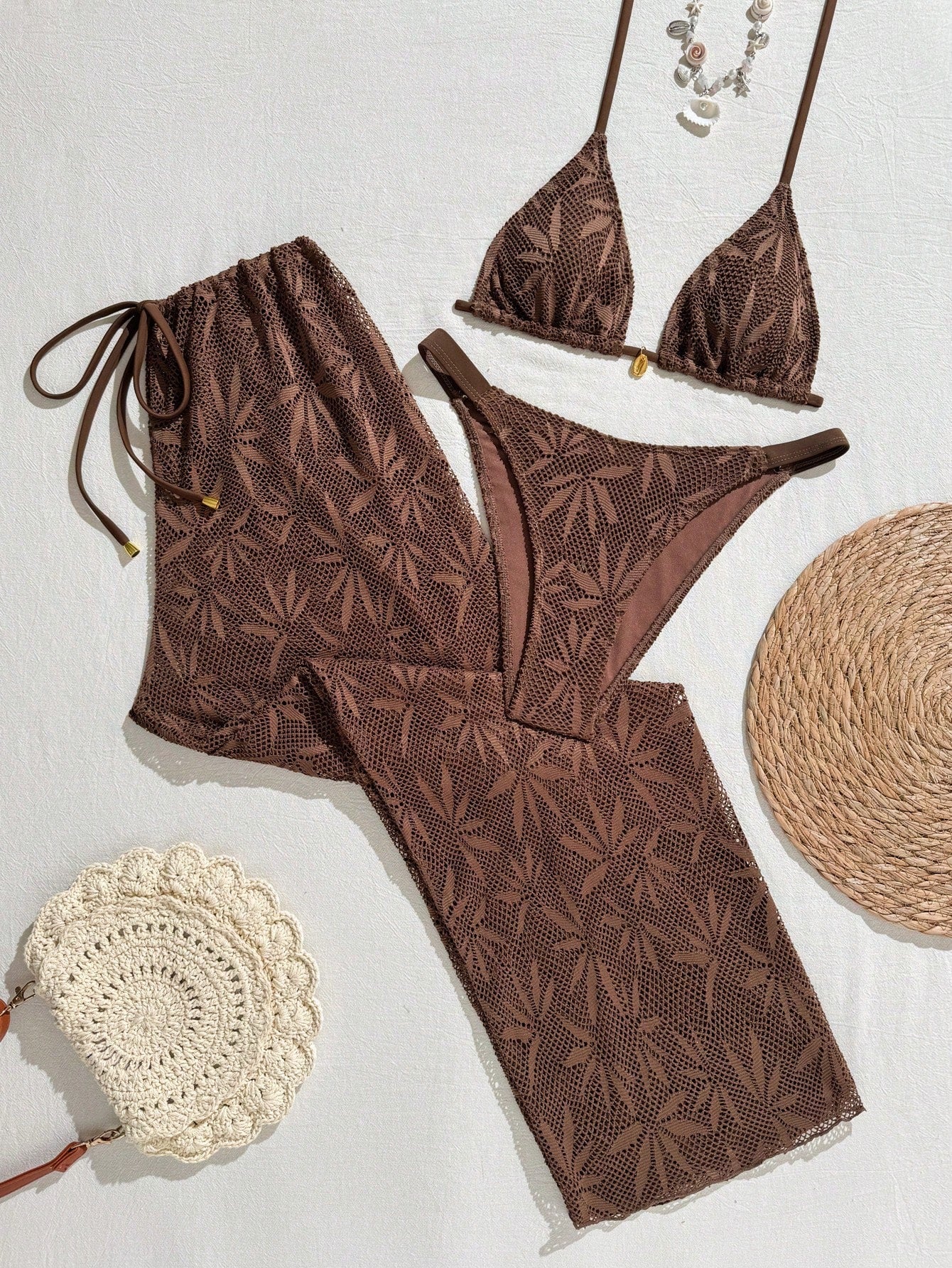Conjunto de Biquíni Floral com Botões 3 Peças - imagem 16