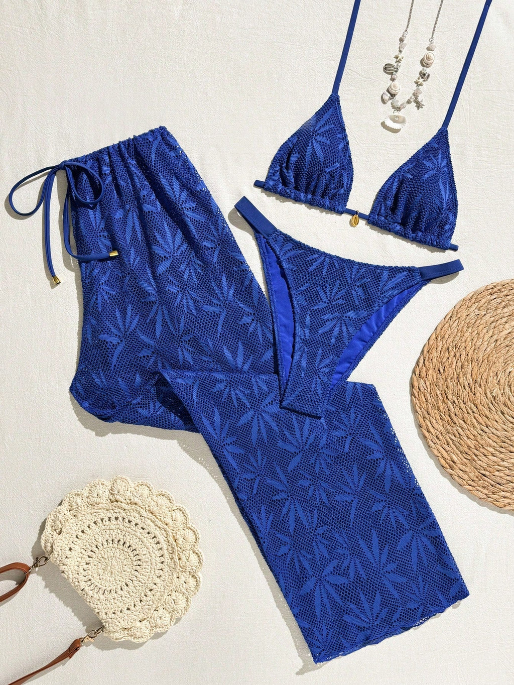 Conjunto de Biquíni Floral com Botões 3 Peças - imagem 4