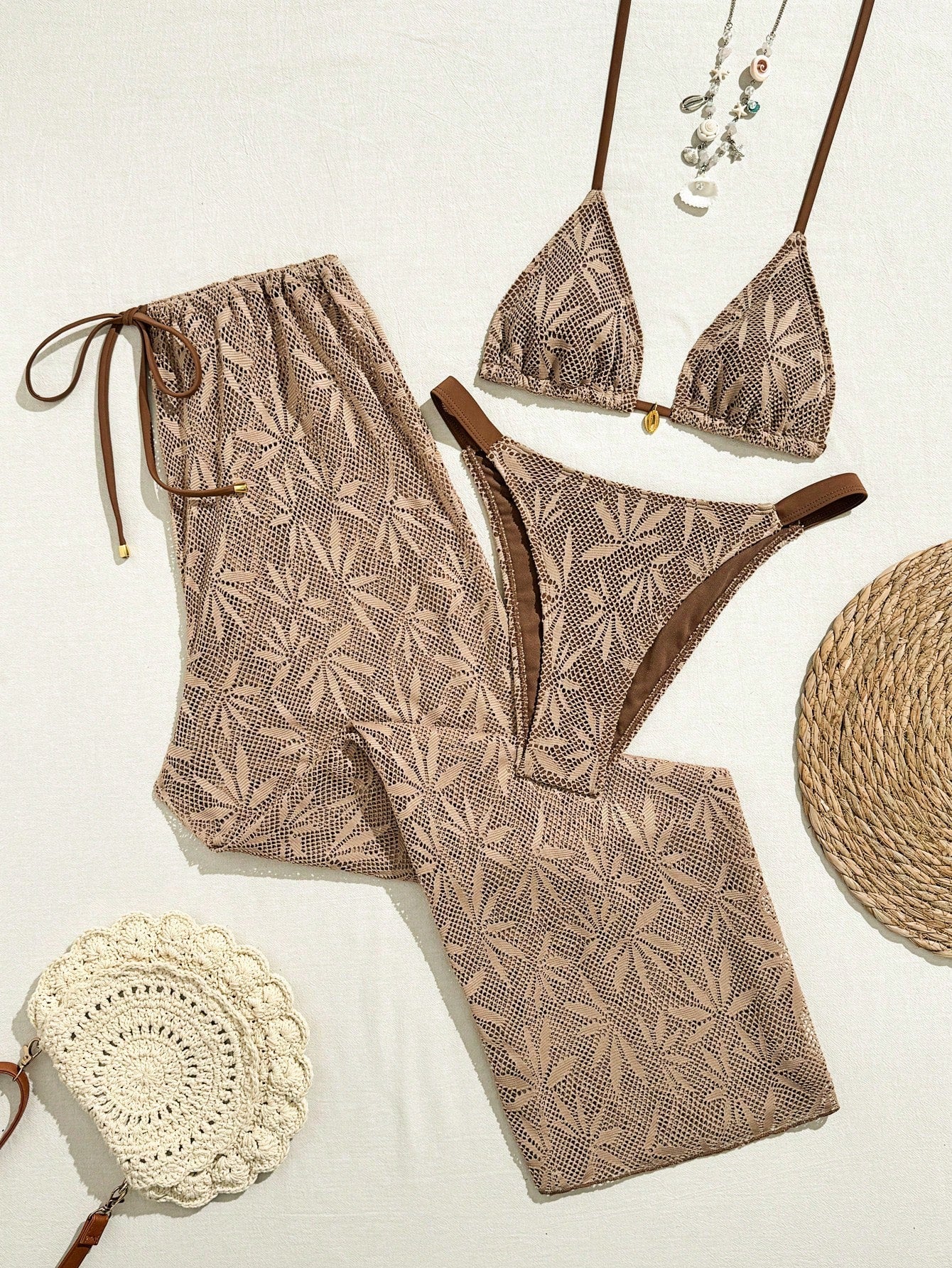 Conjunto de Biquíni Floral com Botões 3 Peças - imagem 8
