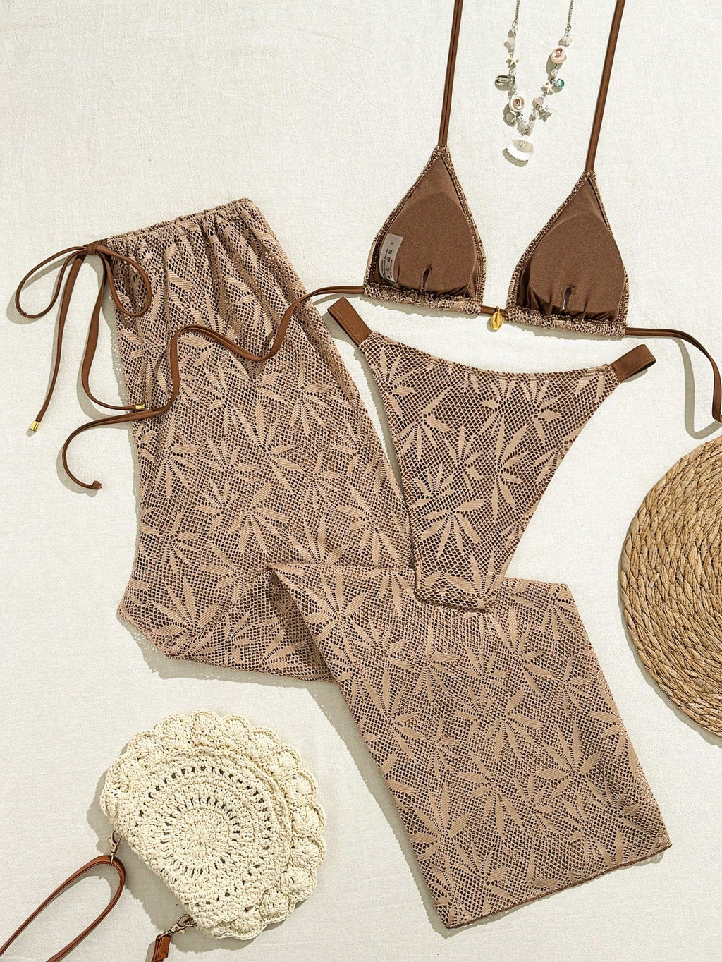 Conjunto de Biquíni Floral com Botões 3 Peças - imagem 9