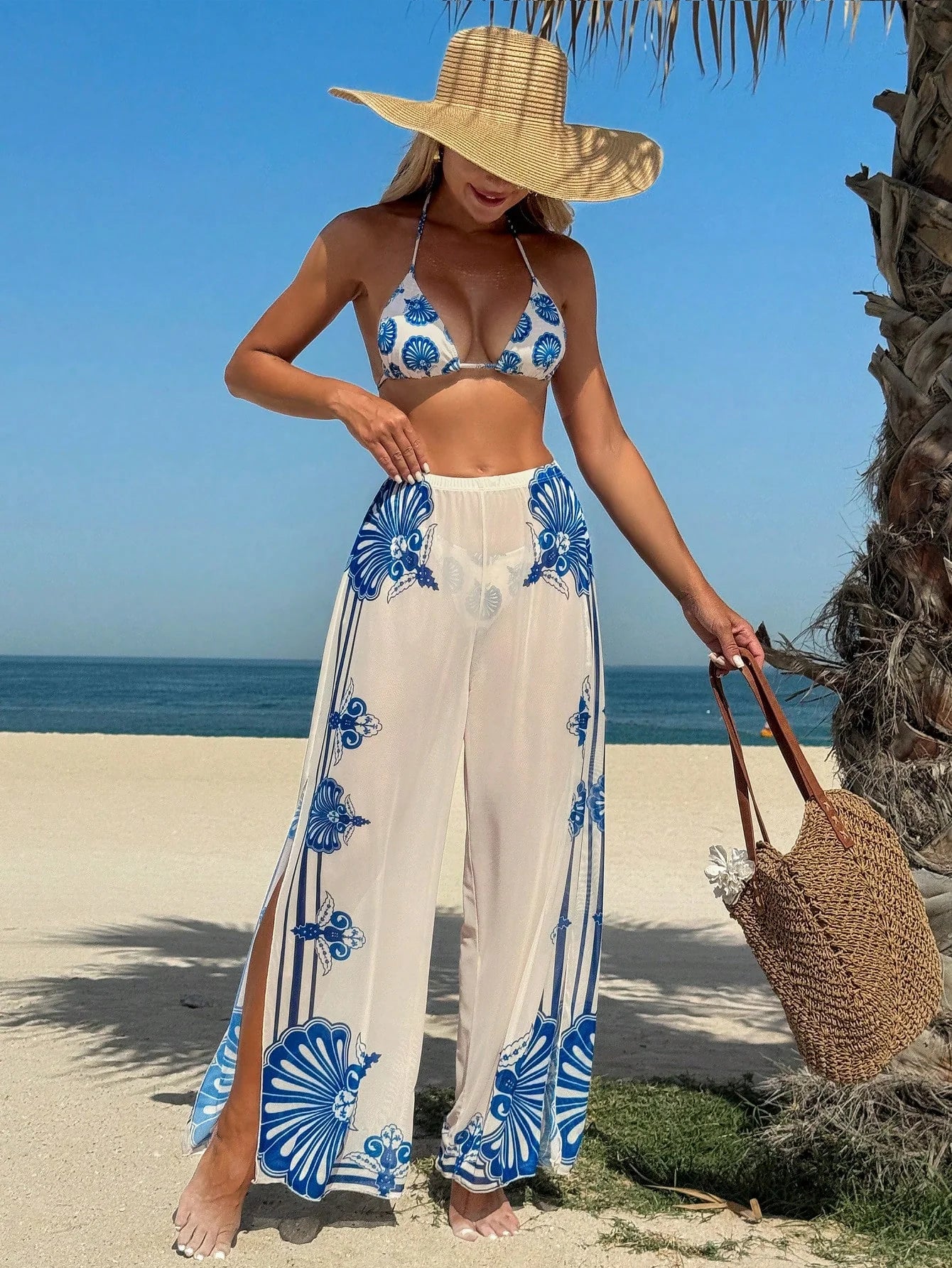 Conjunto de Biquíni Frente Única com Calça 3 Peças - imagem 11