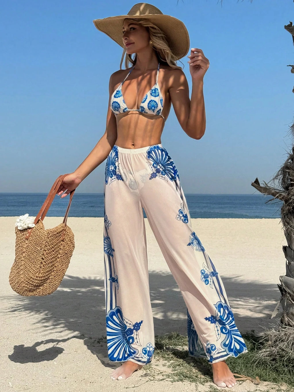 Conjunto de Biquíni Frente Única com Calça 3 Peças - imagem 2