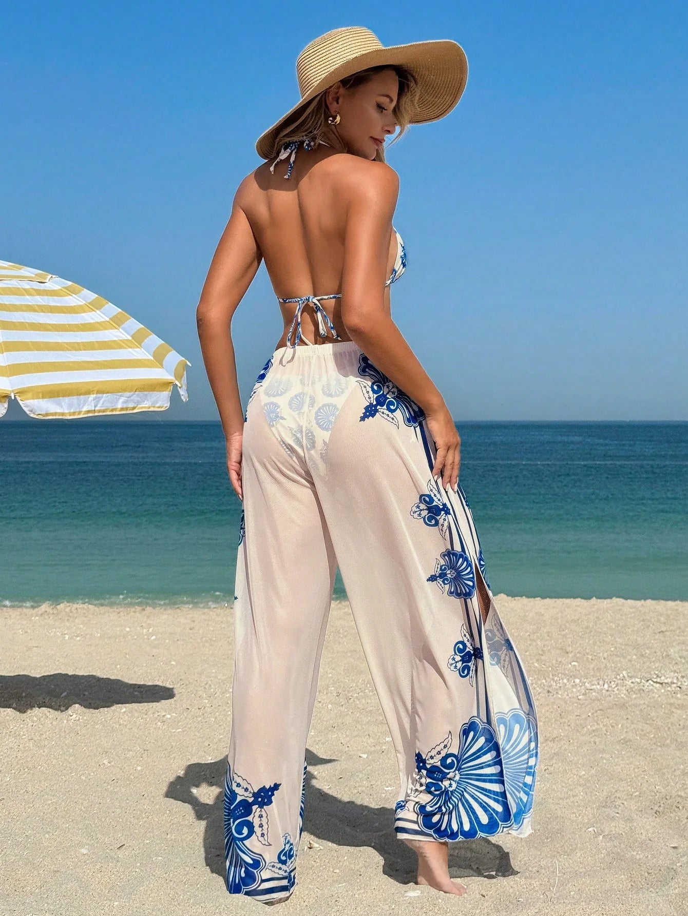 Conjunto de Biquíni Frente Única com Calça 3 Peças - imagem 4