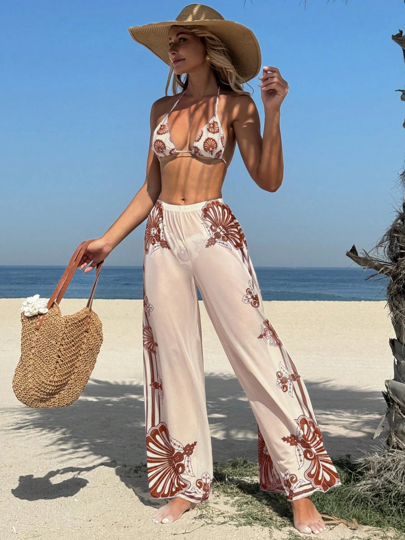 Conjunto de Biquíni Frente Única com Calça 3 Peças - imagem 7