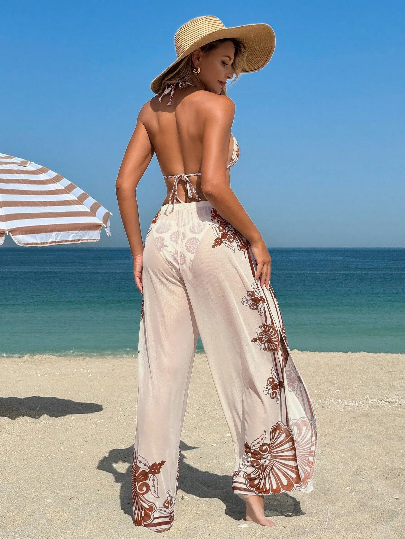 Conjunto de Biquíni Frente Única com Calça 3 Peças - imagem 9