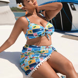 Conjunto de Biquíni Plus Size Pom Pom