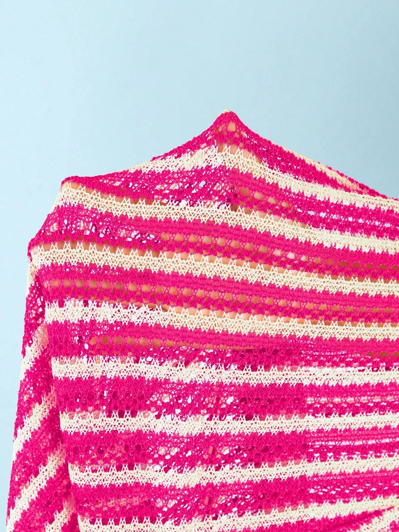 Conjunto de Biquíni Triangular com Top Longo 3 Peças