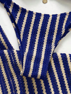 Conjunto de Biquíni Triangular com Top Longo 3 Peças