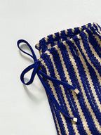 Conjunto de Biquíni Triangular com Top Longo 3 Peças