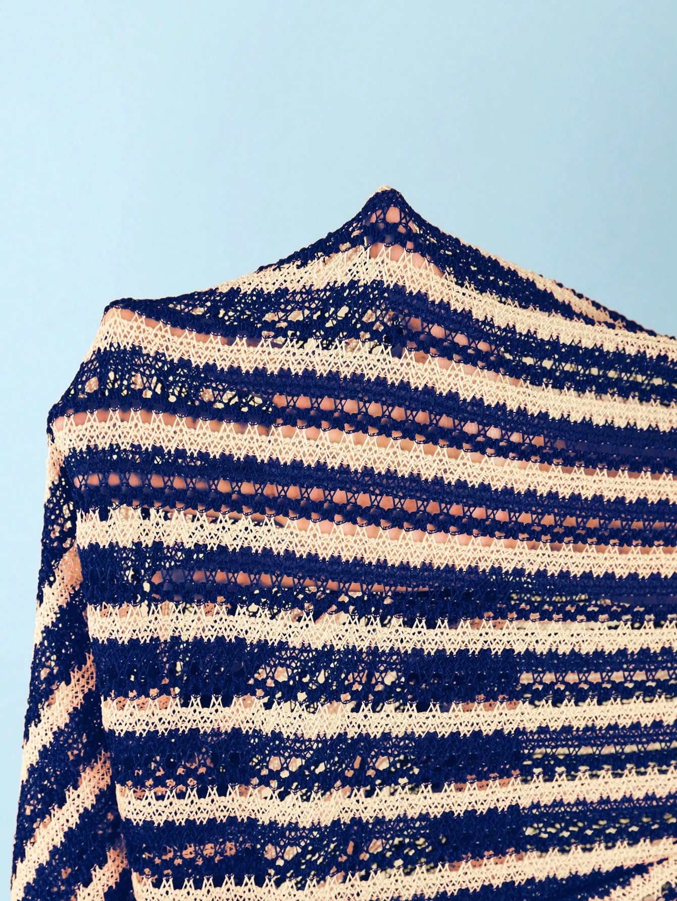 Conjunto de Biquíni Triangular com Top Longo 3 Peças