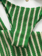 Conjunto de Biquíni Triangular com Top Longo 3 Peças