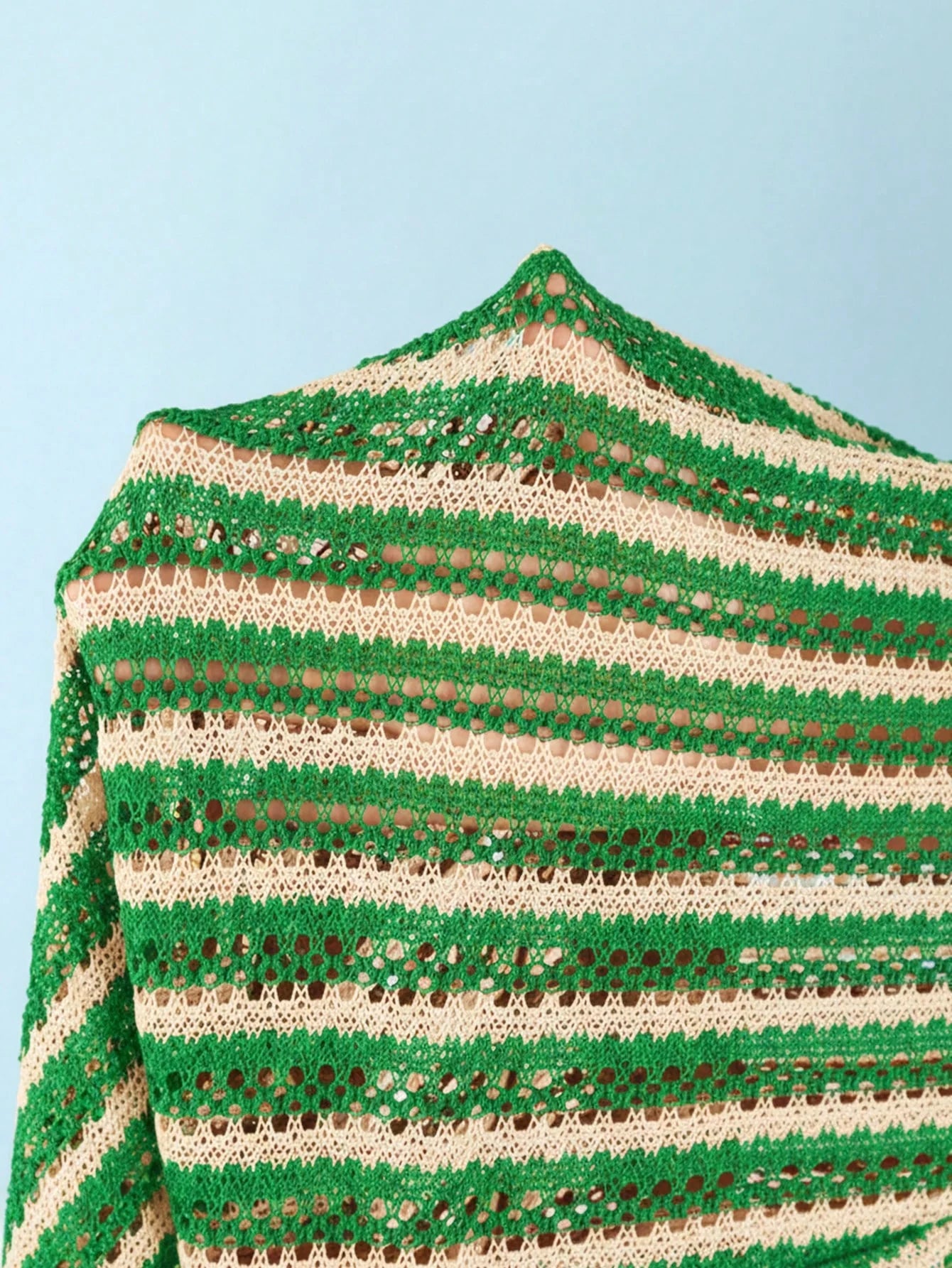 Conjunto de Biquíni Triangular com Top Longo 3 Peças