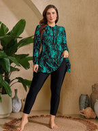 Conjunto Burkini Plus Size com Zíper Frontal