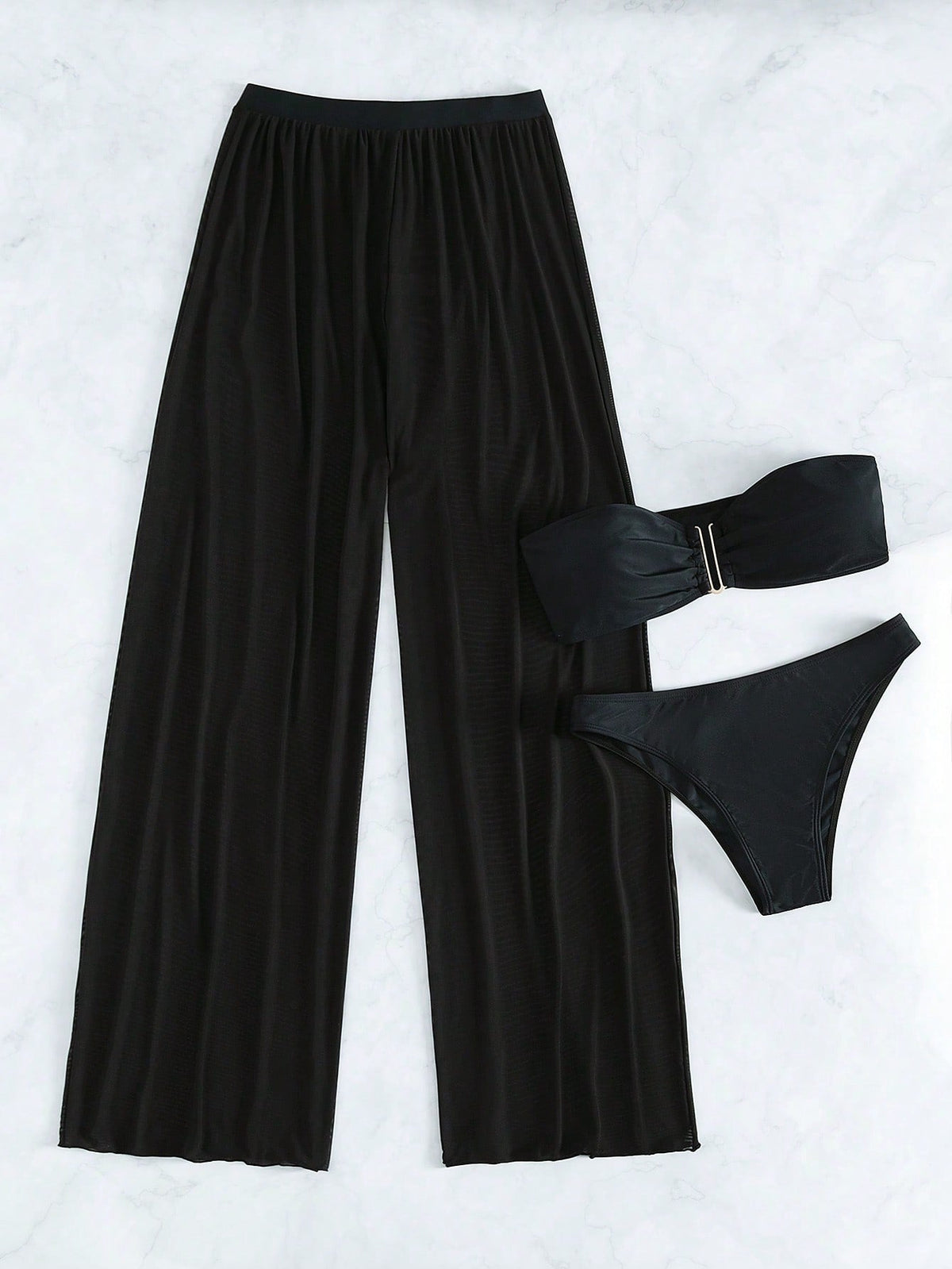 Conjunto de Biquíni 3 Peças Elegante com Calça de Cobertura - La Lecce