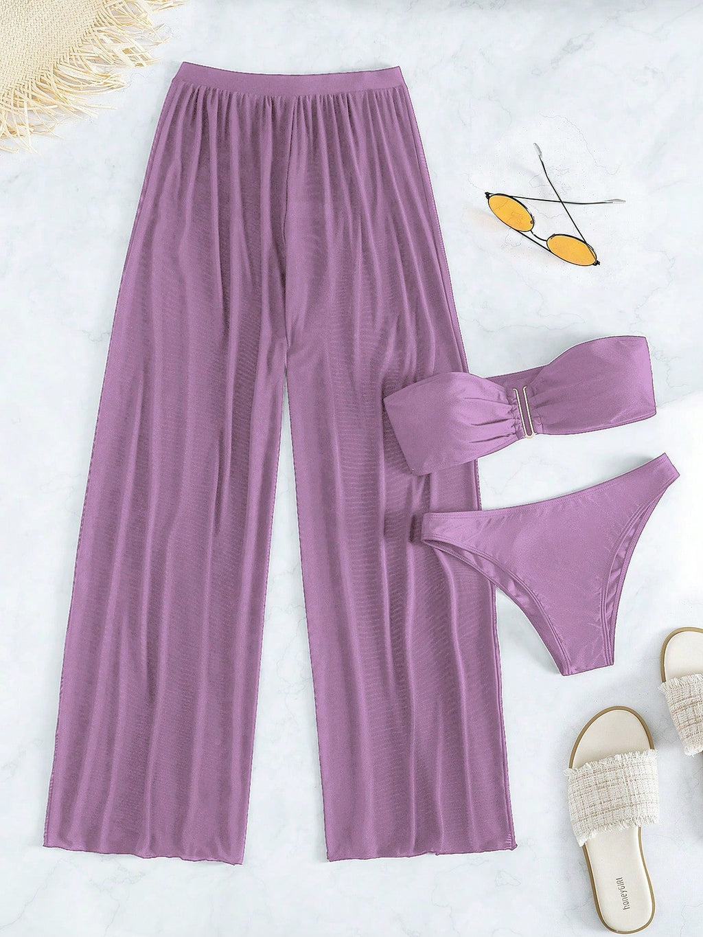 Conjunto de Biquíni 3 Peças Elegante com Calça de Cobertura - La Lecce