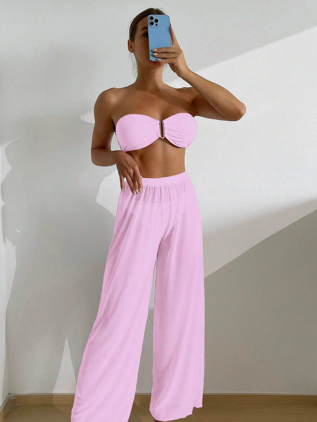 Conjunto de Biquíni 3 Peças Elegante com Calça de Cobertura - La Lecce