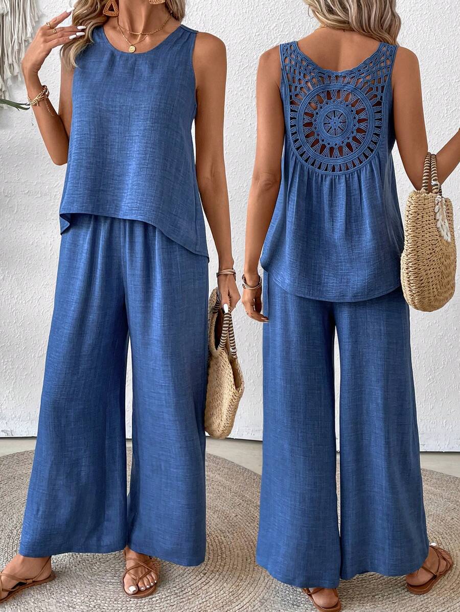 Conjunto de Blusa e Calça com Renda IMG 1